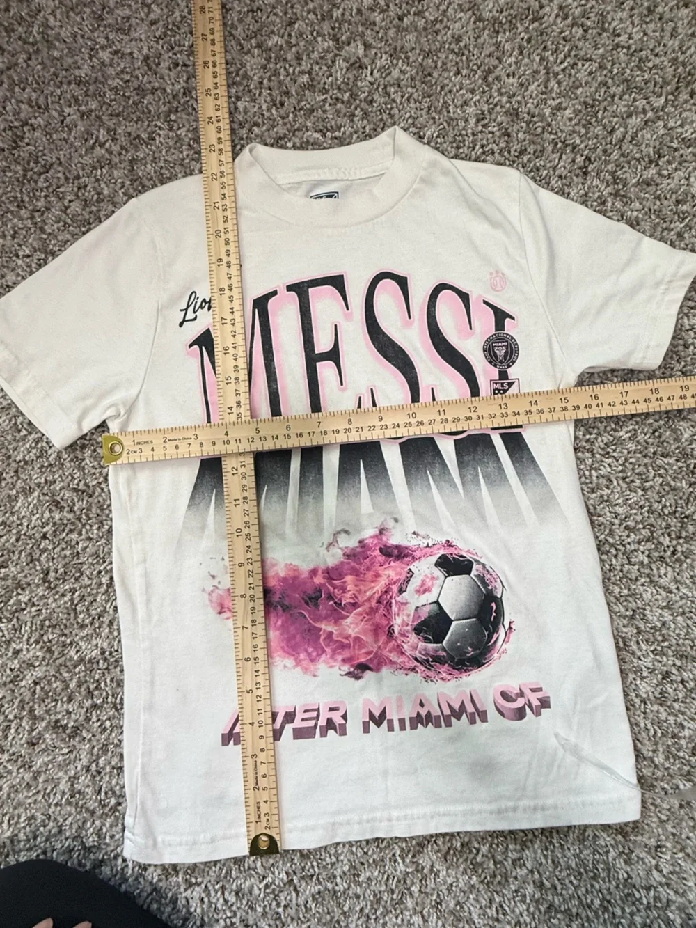 Inter Miami Kids White & Pink Lionel Messi Graphic Tee